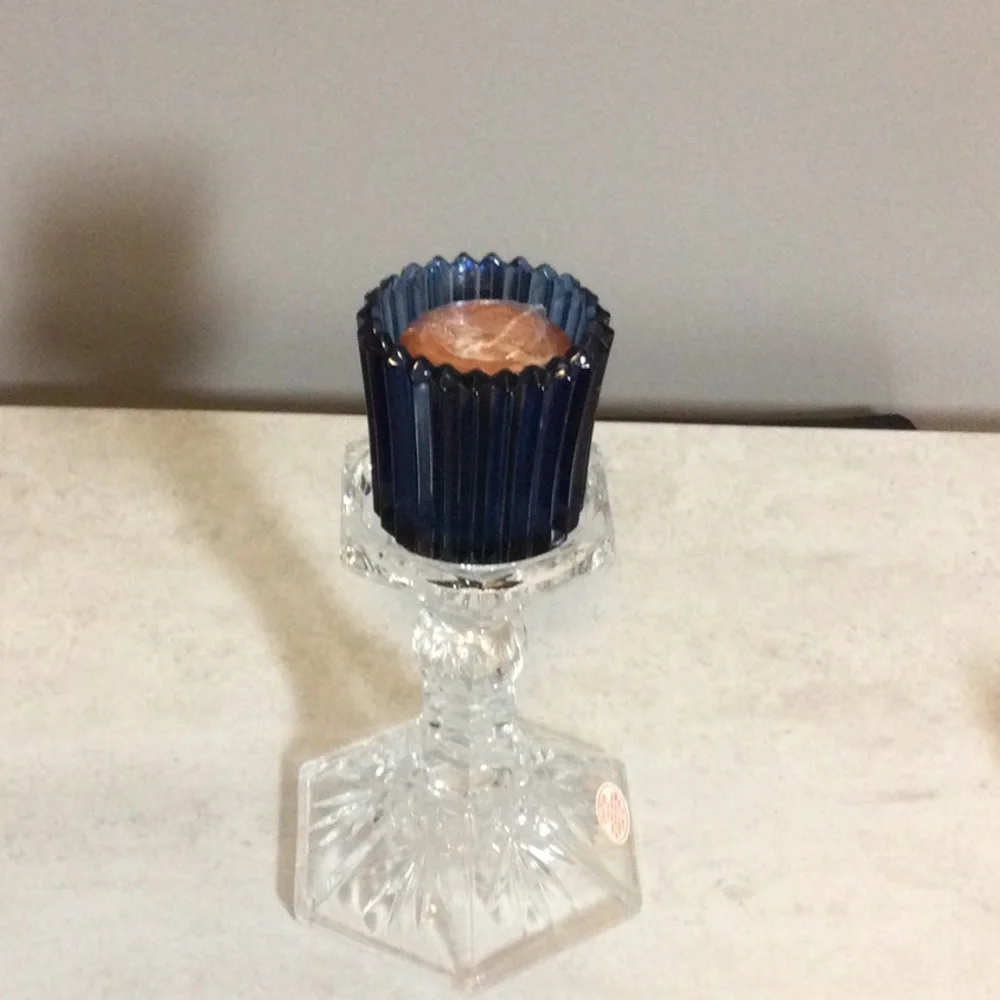 Tapered Clear Crystal-Style Hexagonal Candle Holder - Home Accents